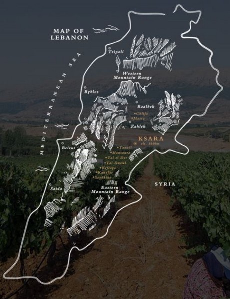 Ksara map of libanon